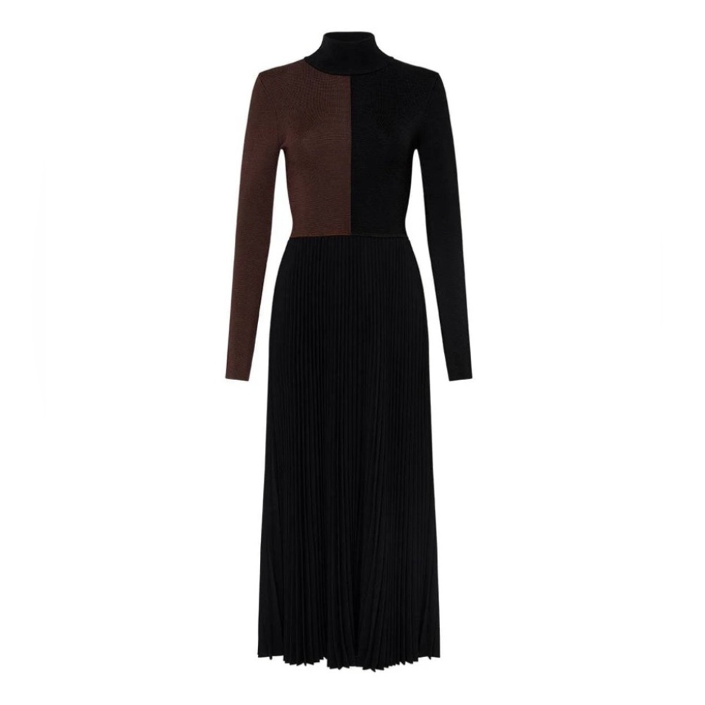 Rebecca Vallance Donna Knitted Midi Dress Colorblock New Size Medium